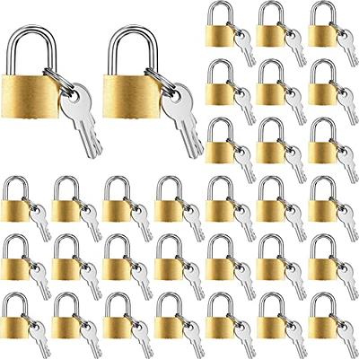 6 Pack Padlock Small Padlock with Key for Luggage Lock, Backpack, Gym Locker Lock, Suitcase Lock, Classroom Matching Game and More, Size: 2 in, Yellow