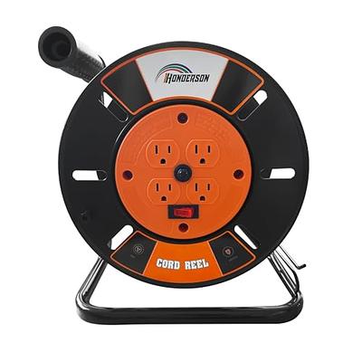 Lind Equipment LE8935123QB2 Extension Cord Reel with 20A Quad Box - 35'  12/3 SJOOW Cable