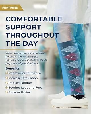 Graduated Compression Socks - 1 Pack of 3 - Recovery, Support for Men and  Women's