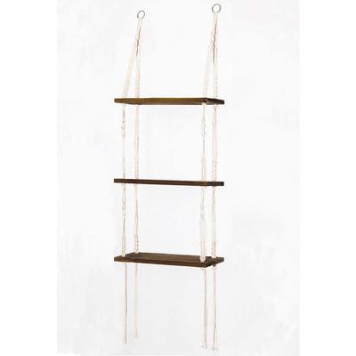 2 Tier Macrame Hanging Shelf Storage Shelf Floating Macrame Shelf