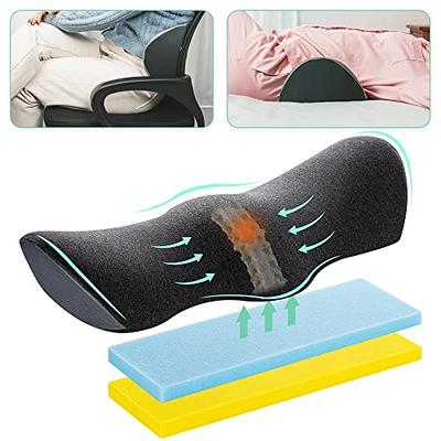  Lumbar Support Pillow for Sleeping Memory Foam Waist Pillow for  Side Back Stomach Sleepers Pregnant Women Cozy Lower Back Support Cushion  with Washable Cover for Bed Office Chair Car Seat Recliner 