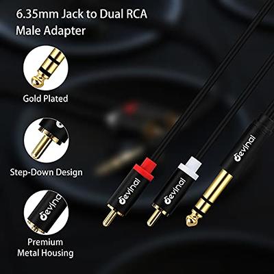  Cmple - 6FT 3.5mm to RCA Audio Stereo Cable, 3.5mm to 2-Male RCA  Adapter Audio Cable, Y Splitter Design Stereo Audio RCA Male Cable, AUX  Cord for Stereo Receiver Speaker Smartphone