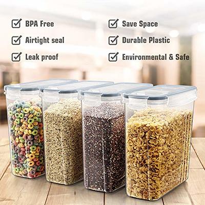 PRAKI Large Dry Food Storage Containers with Lids, 6PCS Airtight Cereal  Containers Storage Set, Leak-proof Canister Set for Kitchen Pantry