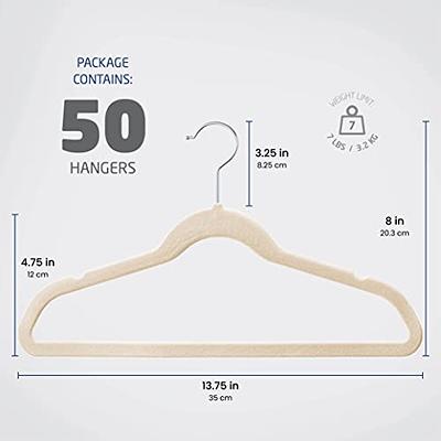 Baby Clothes Hangers With Clips Ivory - 12 Pack Ultra-thin No Slip