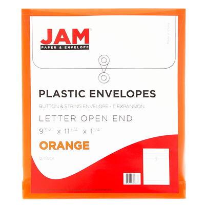 JAM PAPER Plastic Envelopes with Zip Closure - Index - 5 1/4 x 8 - Clear -  12/Pack