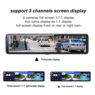 Diydeg 12 Mirror Dash Cam Backup Camera, FHD 1080P IPS Touch