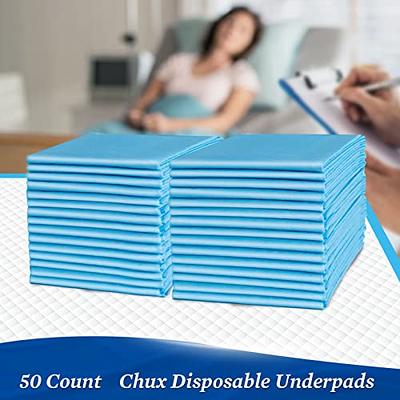 RMS BRANDS Pack of 50 Disposable Underpads 36 X 36 Ultra Soft 6-Layer  Protection Leak Proof Heavy Absorbency Incontinence Chux Pads for Babies,  Kids