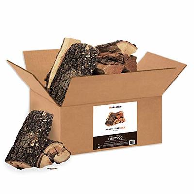 Seasoned Firewood by Home and Country USA. Hardwood, Kiln Dried Firewood for Outdoor Fire Pits, Wood Burning Stoves, and Campfires. 25 lb