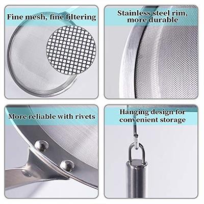 RJ Legend 304 Stainless Steel Pasta Strainer, Mesh Strainer, Oil Skimmer