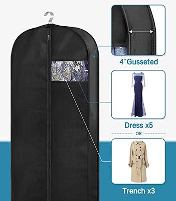 [Newest] Garment Bags for Hanging Cloths, 6.5 Gussetes 40 Moth Proof  Cover Suits Bag with Zipper for Closet Storage Travel, Clear Storage Bags