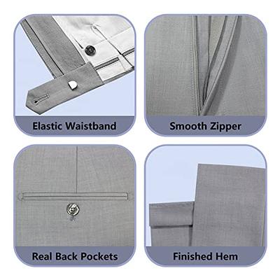 Men's Classic Fit Grey Pinstripe 2-Piece Suit (Jacket and Pants