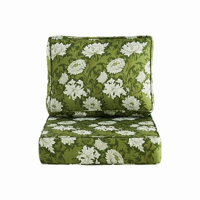 ARTPLAN Outdoor Cushion Thick Deep Seat Pillow Back For Wicker Chair, 24 in.  x 24 in. x 6 in., Square, Floral in Green - Yahoo Shopping