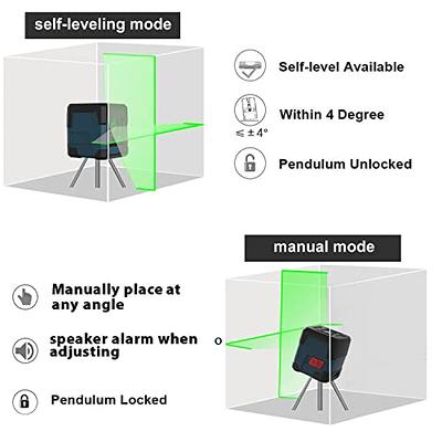 30 ft. Cross Line Laser Level Self Leveling with 360 Degree Flexible  Mounting Device and Carrying Pouch