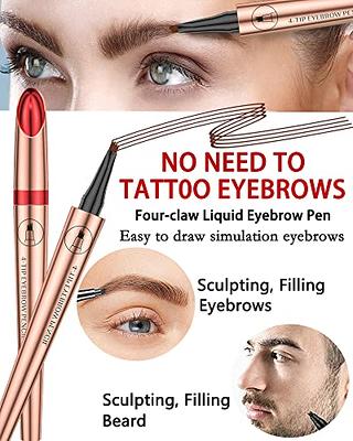 NEW 4 heads Tattoo Eyebrow Pencil Liner Ink Liquid Brush Pen Makeup  Waterproof - Julia McKee