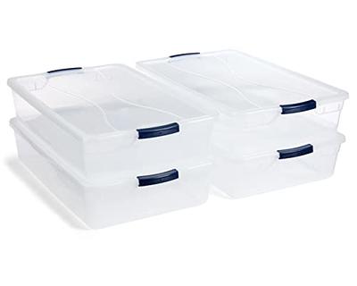 Citylife 17 QT 4 Packs Plastic Storage Bins with Latching Lids Stackable  Storage Containers for Organizing Large Clear Storage Box for Garage Closet  Classroom Kitchen 