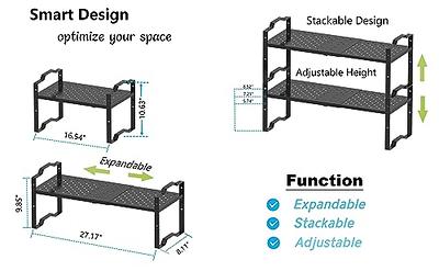 Jojocross Expandable Shelf for Cabinet Organizer Adjustable Stackable Spice Rack at Kitchen and Bathroom More, Counter Countertop Cupboard