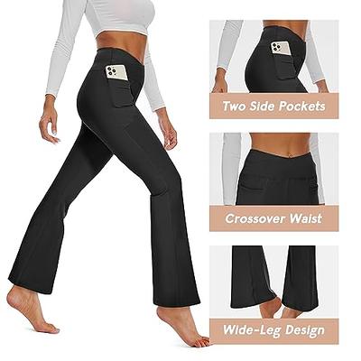 GAYHAY Flare Leggings for Women - Pockets Crossover Yoga Pants High Waist  Tummy Control Bootcut Workout Flared Leggings Black - Yahoo Shopping