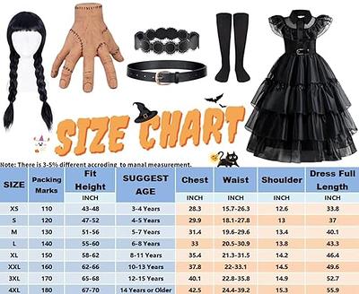 Girls Wednesday Addams Costume Dress with Princess Accessories