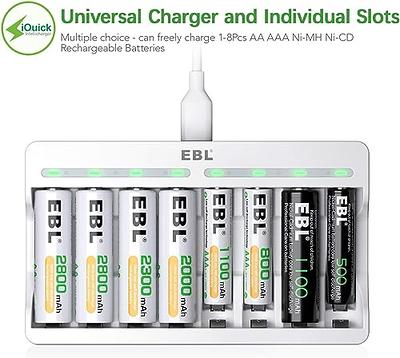 EBL 16PCS AA 2800mAh and 16-Count AAA 1100mAh Rechargeable Batteries with  Individual AA AAA Battery Charger - Yahoo Shopping