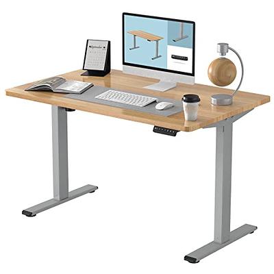 48 x 24 in. Adjustable Height Standing Desk Home Office Desk, Ergonomic  Workstation with Metal Drawer, Maple Tabletop