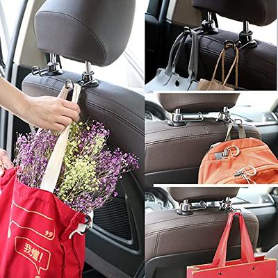 Car Hooks with Phone Holder, Car Seat Hooks for Purses and Bags, Universal  360°Rotation Car Headrest Hooks, Car Handbag Hook (Red)