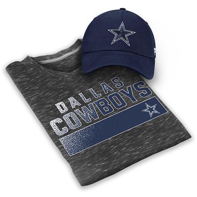 Women's Gameday Couture Navy/White Dallas Cowboys Take The Field Tri-Color  Block Fleece Pullover Hoodie