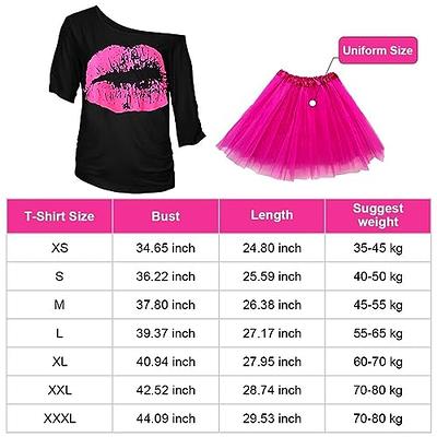  WILDPARTY 80s Costume Accessories For Women, T-Shirt Neon  Leggings Fanny Pack Headband Earring Necklace Fishnet Gloves Legwarmers 80s  Party Halloween Outfit For Women