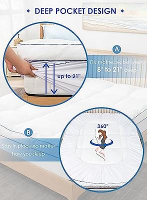 QUEEN ROSE Mattress Topper King, Extra Thick Mattress Pad Pillowtop for  Back Pain Relief, Soft King Size Bed Cover for Firm Mattress, Plush  Overfilled