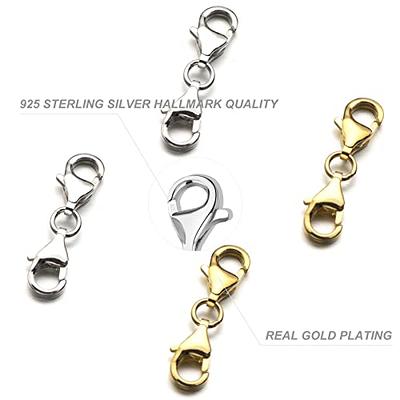 Double Lobster Clasp Extender Necklace Clasp Connector Bracelet  Extension,Gold and Silver Lobster Claw Clasp Double Opening Jewelry Clasps  for DIY