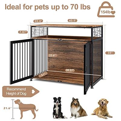 GDLF Large Dog Crate Furniture-Style Indoor Heavy Duty Kennel with Storage  & Anti-Chew 41 inch