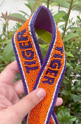 Beaded Purse Strap/Tiger Yellow Purple Orange Lsu Clemson Gold