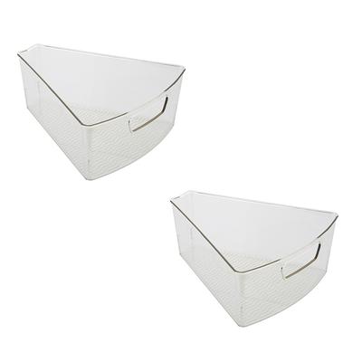 Kitchen Details 2 Pack Triangular Lazy Susan Organizer Bins in Clear -  10.24x9.25x4 - Yahoo Shopping