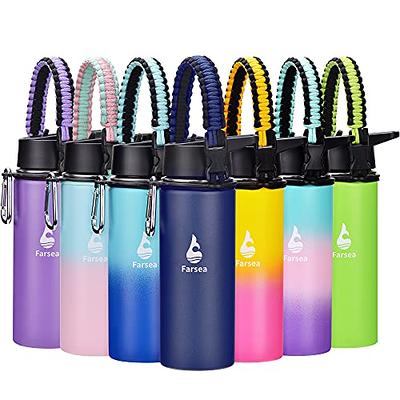 ELYPHINE 32/24 oz Water Bottles with Removable Straw & Time Marker