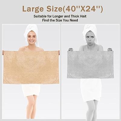 Large Microfiber Hair Towel Wrap for Women, Anti Frizz Hair Drying Towel  with Elastic Strap, Fast Drying Hair Turbans for Wet Hair, Long, Thick,  Curly Hair, Super Soft Hair Wrap Towels Dark