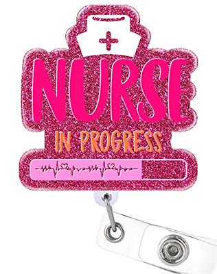 ANDGING ICU Nurse Badge Reel Cute Funny ER Badge Reels Retractable for  Nurses Badge Clip CNA