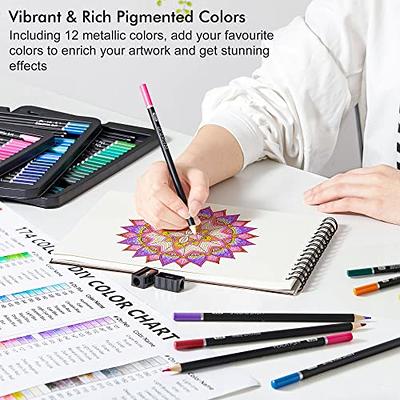 174 Colors Professional Colored Pencils Coloring Book Sketch Pad