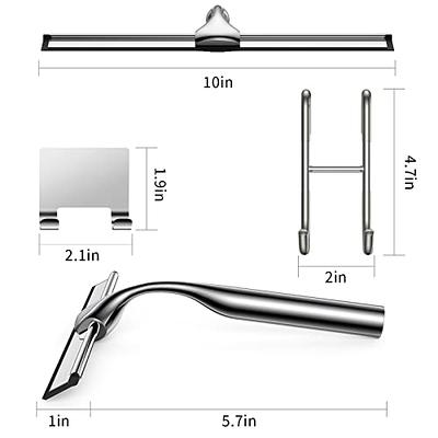 Shower Squeegee for Shower Glass Door, 10-Inch Stainless Steel Squeegee for Bathroom  Doors Mirror Car Windows All-Purpose Squeegee with Matching Hooks Holder, 1  Replacement Squeegee Blade - Yahoo Shopping