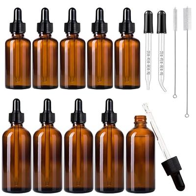 Amber 4oz Dropper Bottle (120ml) Pack of 2 - Glass Tincture Bottles with  Eye Droppers for Essential Oils & More Liquids - Leakproof Travel Bottles