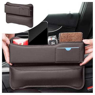 Linkidea 2 Pack Car Seat Gap Organizer for 1 Gap, Vegan Leather