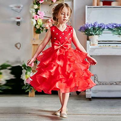 PatPat Kid Girl Clothes Girls Dress Age 9 To12 Ruffled Floral