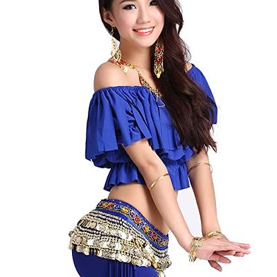 Chiffon Head Scarf Face Veil Kerchief Hair Shawl Belly Dance Costumes Coins  Veil