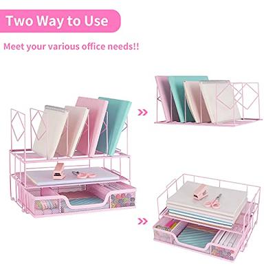 BLU MONACO Gold Desk Accessories and Workspace, Desktop Organizer - Cute  File Organizer for Desk and Drawer Storage for Office Supplies, Paper,  Device