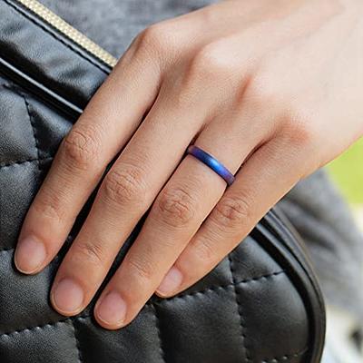 Thin Stackable Women Silicone Rings Band 3mm Wedding Band