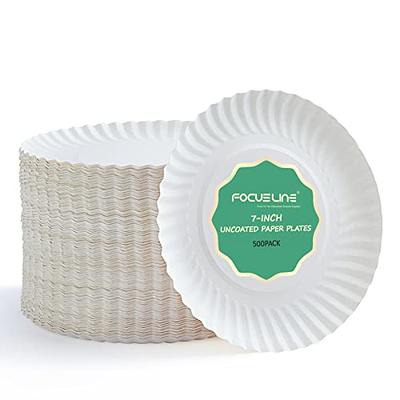 9 White Uncoated Paper Plate - 100/Pack