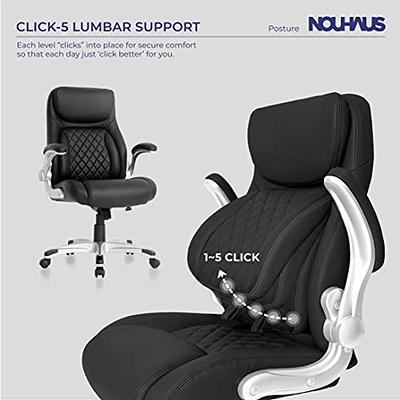 NOUHAUS - Posture Ergonomic PU Leather Office Chair - White