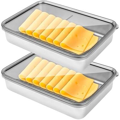 2PCS Cheese Storage Deli Meat Container For Fridge Cheese Keeper