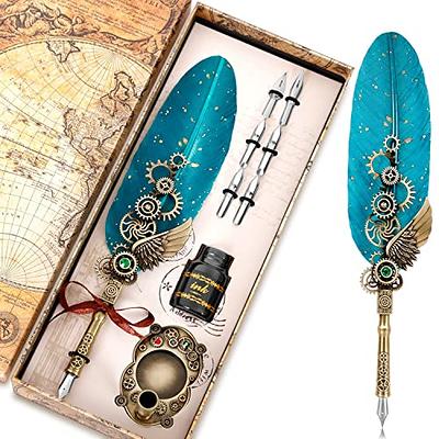 Feather Pen and Quill Set - Pen, Quill, and Ink Set