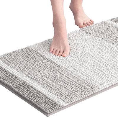 allen + roth 20-in x 32-in Taupe Cotton Bath Mat in the Bathroom