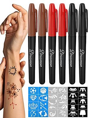 Betytattoo Temporary Tattoo Markers for Skin - Dual-End Tattoo Pens for Body  & Face Art with 138 Tattoo Stencil Papers, 10 Pens Make Bold and Fine  Lines, Cosmetic Quality(BETY2) - Yahoo Shopping