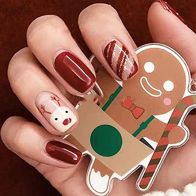 Fall Maple Leaf Press on Nails Fake Nails French Long Coffin Ballerina  False Nails Autumn Thanksgiving Dark Red Full Cover Design Acrylic  Artificial